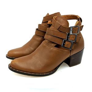 Charly Amar Brian Bootie Brown Leather Studded 38